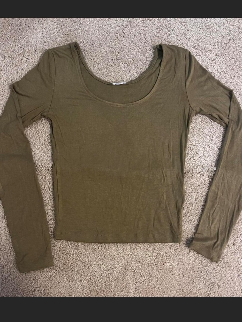 Cotton On Olive Green Scoop Neck Long Sleeve Top